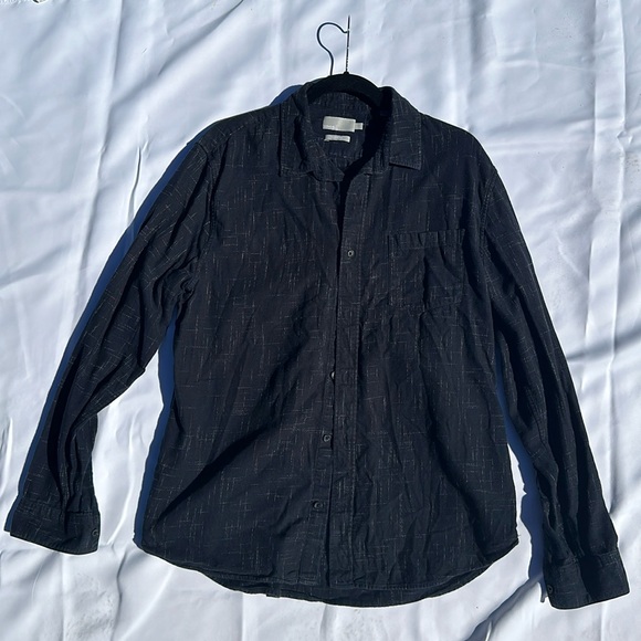 Vince Other - Vince Men’s Dark Blue/Black Button Down, Size Large